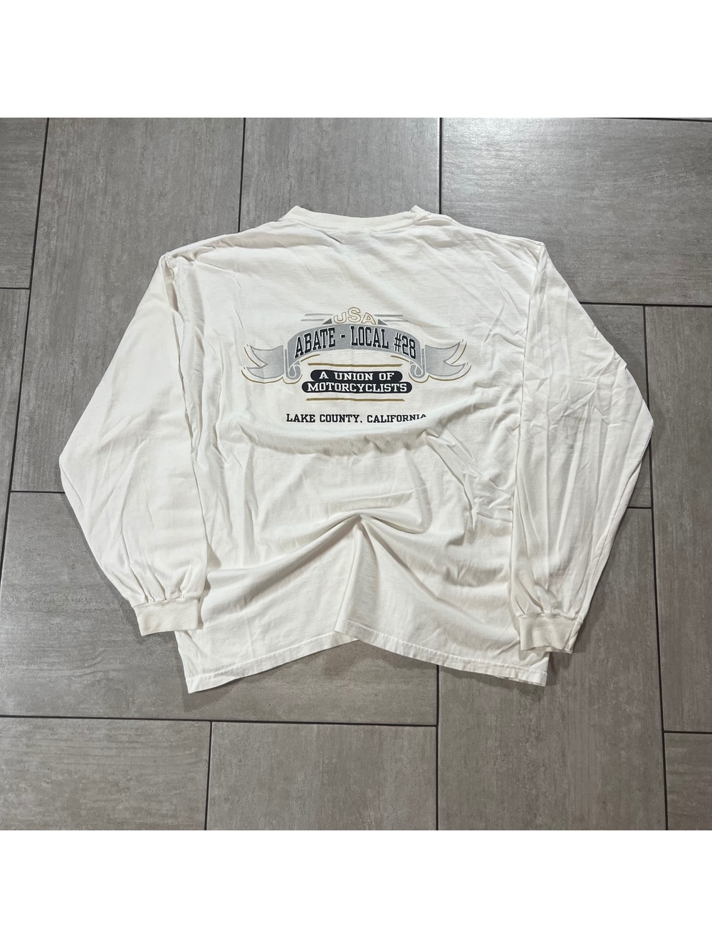 Vintage Hanes USA ABATE Local #28 Motorcycle Long Sleeve Shirt